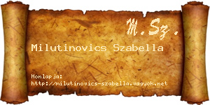 Milutinovics Szabella névjegykártya